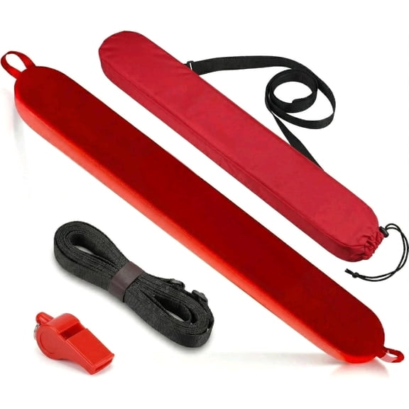 Lifeguard Rescue Tube  Professional Red Foam Throwable Flotation Device for Pool & Beach Safety