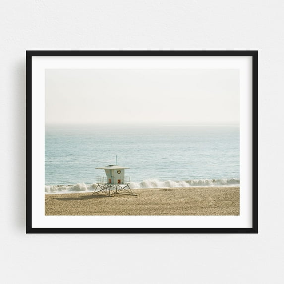 Lifeguard, Santa Cruz 01 - Santa Cruz California Photography Black Framed Wall Art Print 30 x 40 inches