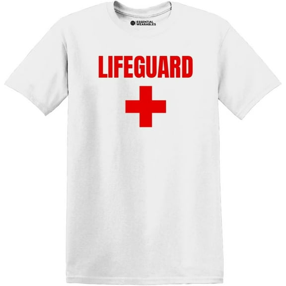 Lifeguard Staff T-Shirt - Bold Logo on Front for Men or Women - 100% Ring Spun Cotton