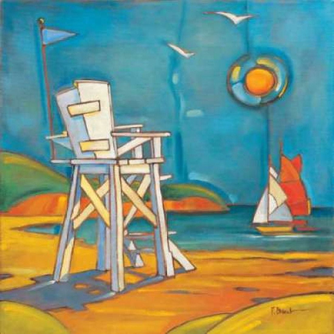 Lifeguard Stand Canvas Art - Paul Brent (24 x 24)