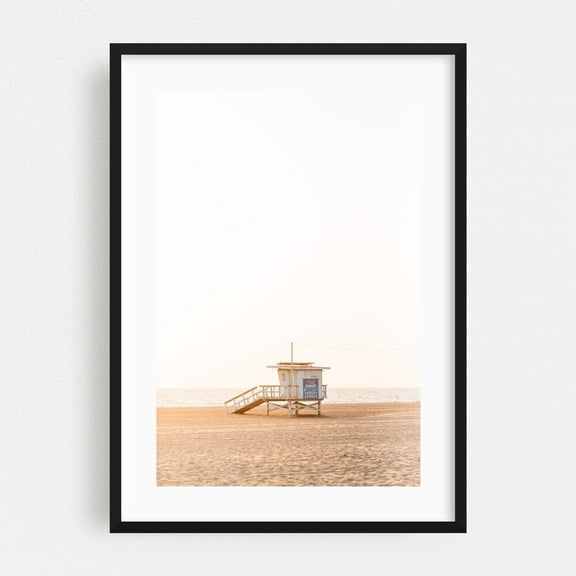 Lifeguard Stand, Venice - Los Angeles California Photography Black Framed Wall Art Print 12 x 18 inches