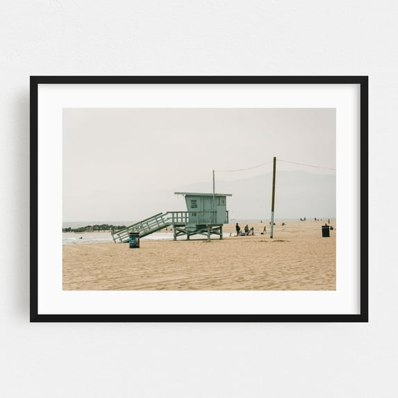 Lifeguard Stands in Venice, Los Angeles 02 - Los Angeles California Photography Beach Coastal Ocean Seaside Minimalist Summer Black Framed Wall Art Print 5 x 7 inches