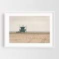 thumbnail image 1 of Lifeguard Stands in Venice, Los Angeles 04 - Los Angeles California Photography Beach Coastal Minimalist Seascape Ocean Beach House Pastel White Framed Wall Art Print 12 x 18 inches, 1 of 1