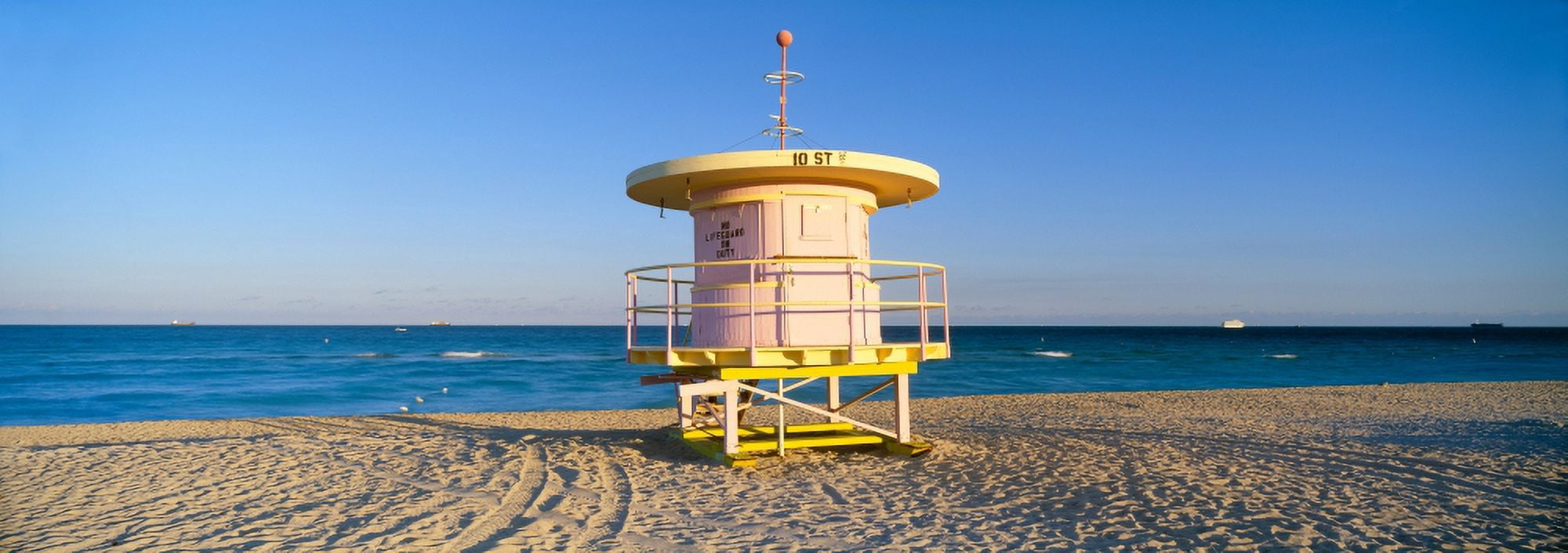 Lifeguard Station at South Beach Miami Beach Florida Canvas Art - Panoramic Images (27 x 9)