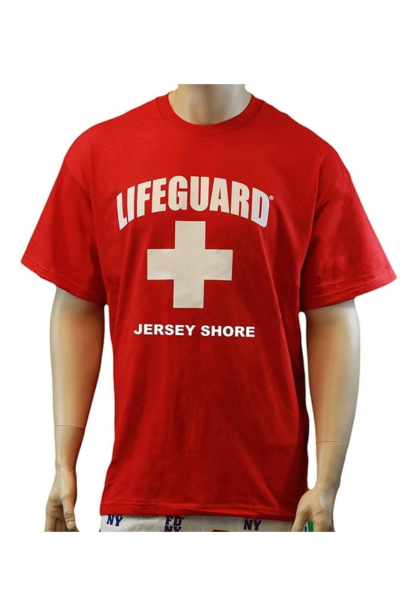 Lifeguard T-Shirt Jersey Shore Official Licensed Life Guard Tee Red Large