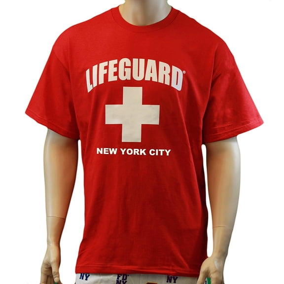 Lifeguard T-Shirt New York City Official Licensed Life Guard Tee Red Small