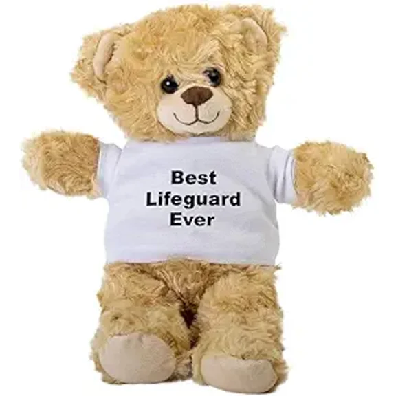 Lifeguard Teddy Bear, Gift Stuffed Animal, Plush Teddy Bear with Tee, Welcoming Baby Gift, Gift for Her, Gift for Newborn, Cute Birthday Christmas Basket Gift Idea