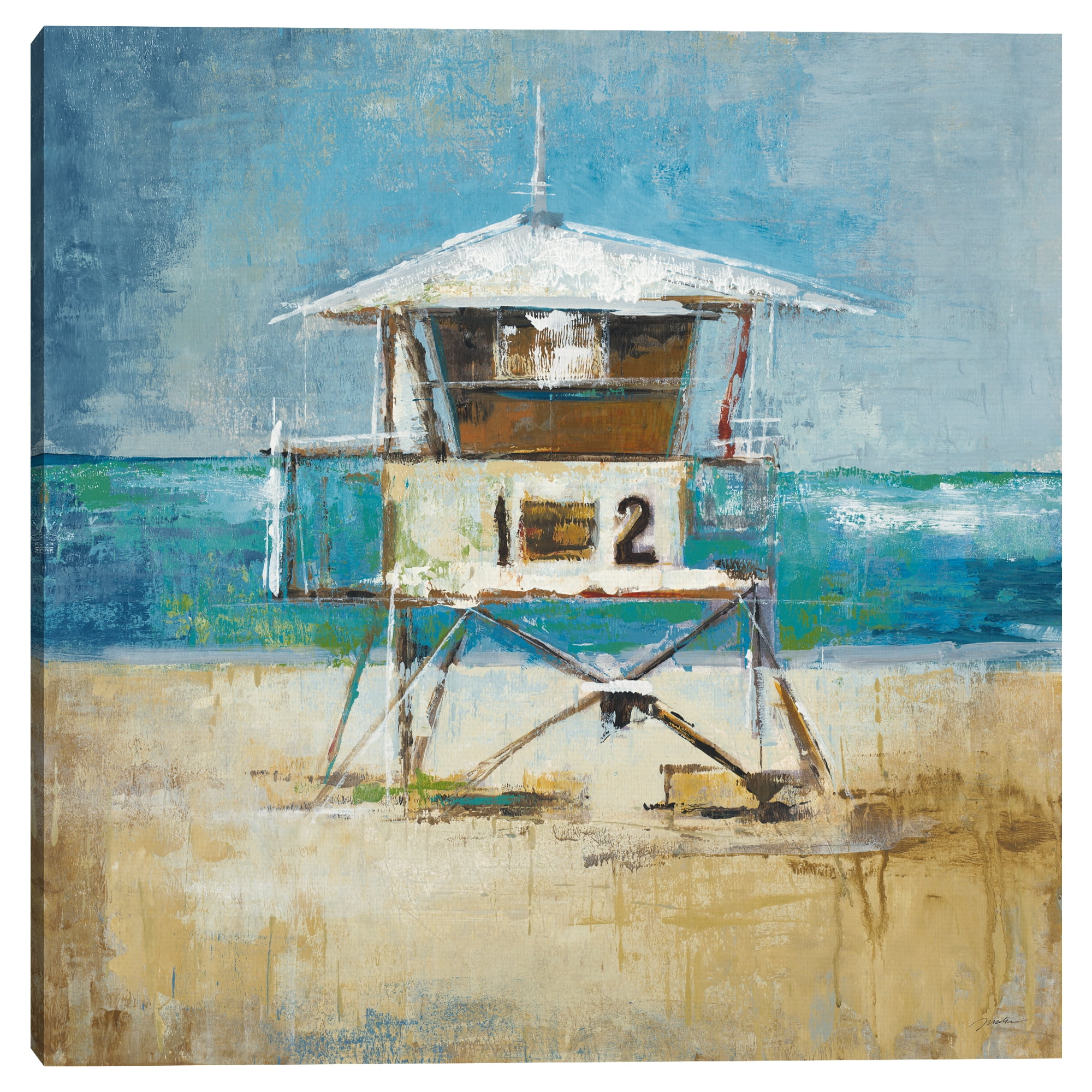 Lifeguard Tower by Liz Jardine Canvas Art Print