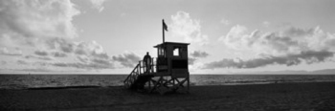 Lifeguard hut on the beach 22nd St Lifeguard Station Redondo Beach Los Angeles County California USA Canvas Art - Panoramic Images (18 x 6)