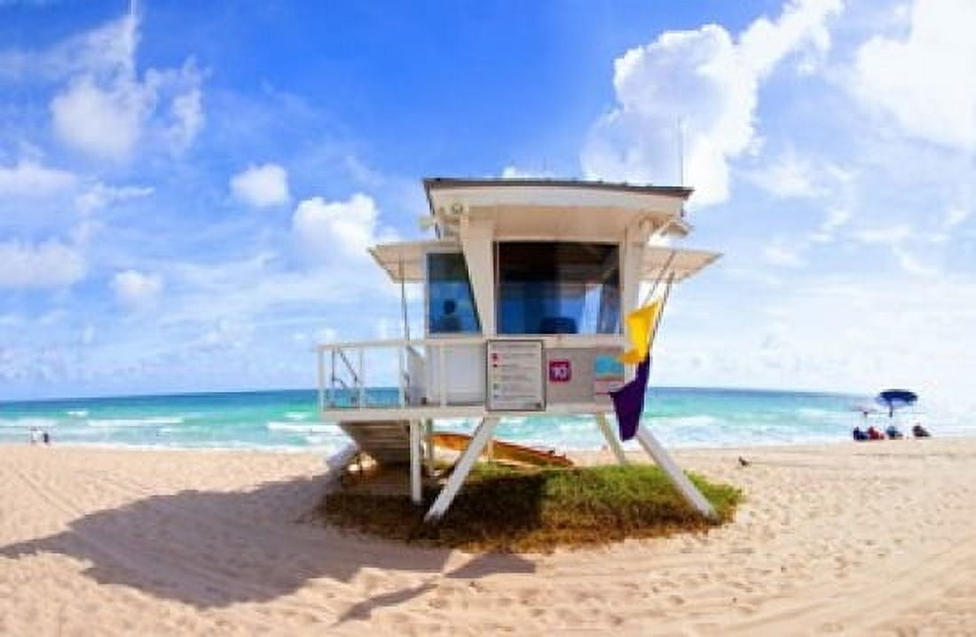 Lifeguard hut on the beach Fort Lauderdale Florida USA Canvas Art - Panoramic Images (36 x 24)