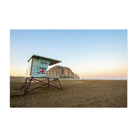 Lifeguard's Rest at Sunrise - Photography Beach Coastal Ocean Sunset Seascape Landscape Unframed Wall Art Print 8 x 12 inches