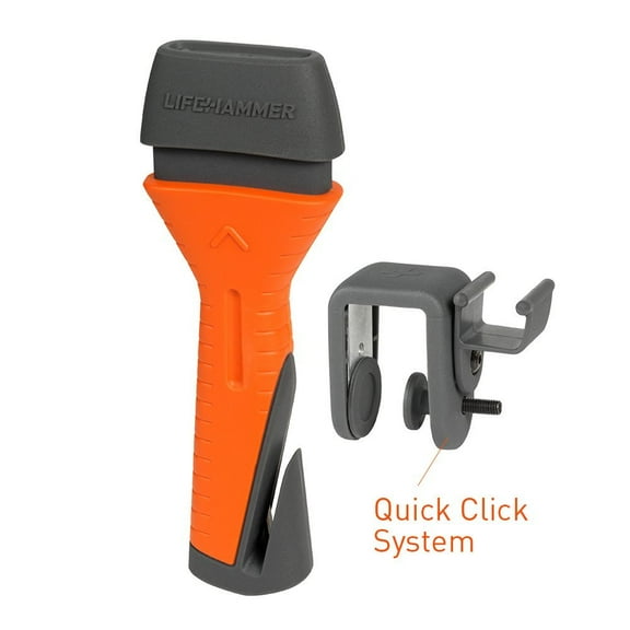 Lifehammer Safety Hammer Evolution - Automatic Emergency Escape and Rescue Hammer With Seatbelt Cutter - Orange - 1 Pack