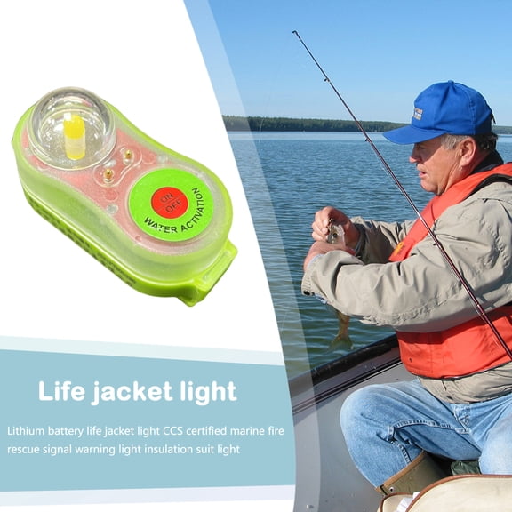 Lifejacket Light, Led Camping Safety Survival Equipment, Positioning Lifejackets T Robe Light Form Press Overhead Survival, Lifesaving Conspicuous Lamp(Green)