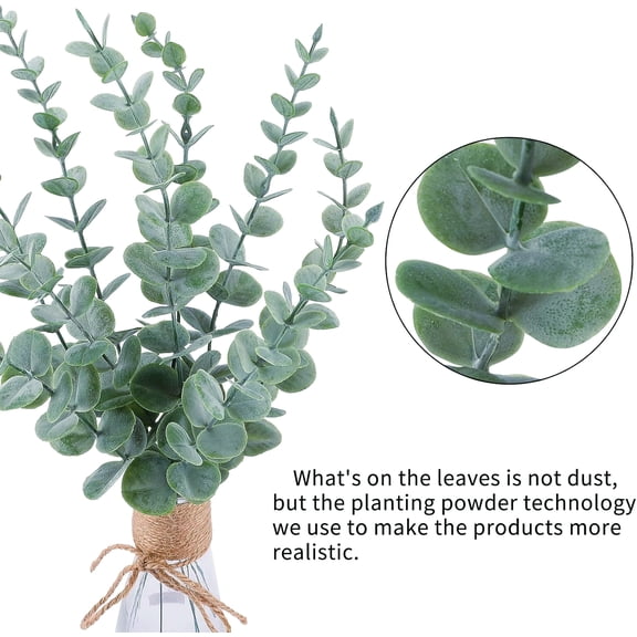 Lifelike 24Pcs Eucalyptus Stems in Gray Green for Wedding Centerpieces Decor