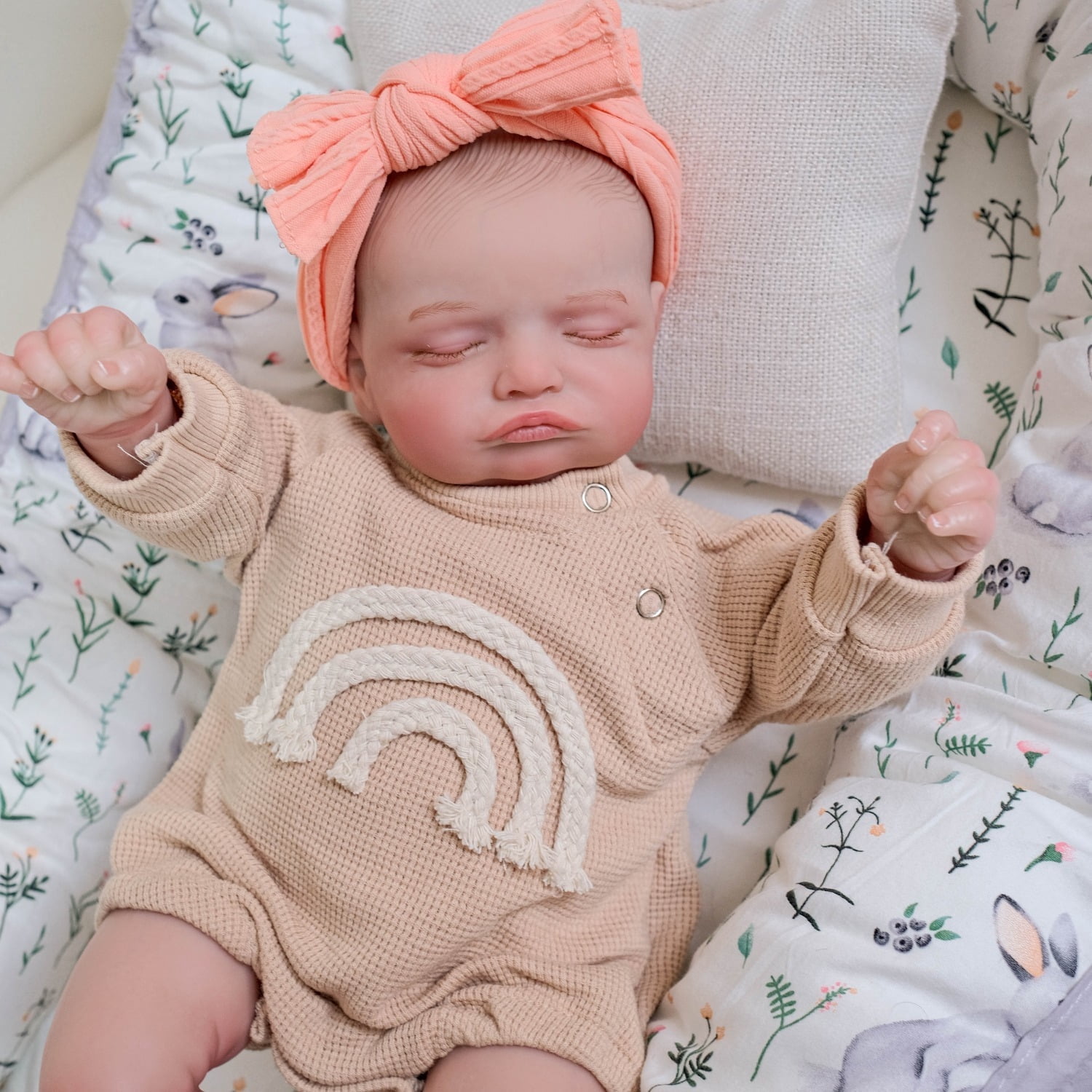 Lifelike 48cm Reborn Baby Doll , Realistic Hand Painted Newborn Girl, High Quality Reborn Doll Named Rosalie