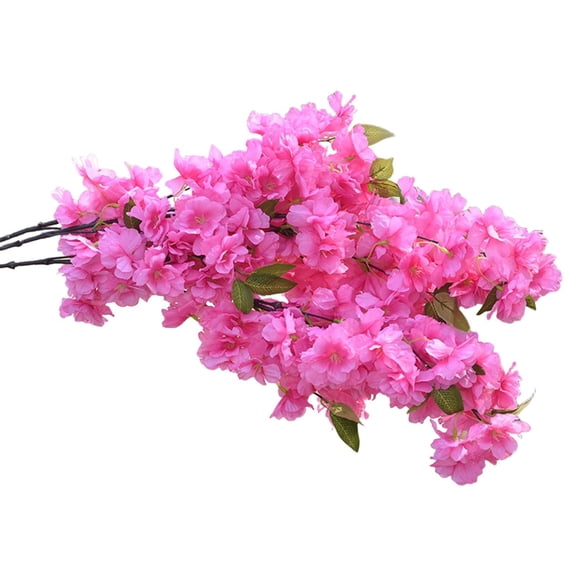 Lifelike Artificial Cherry Blossom Flowers With Stems, Silk Floral Bouquet For Wedding Table Centerpiece, Faux Spring Branch For Home Decor, Orange