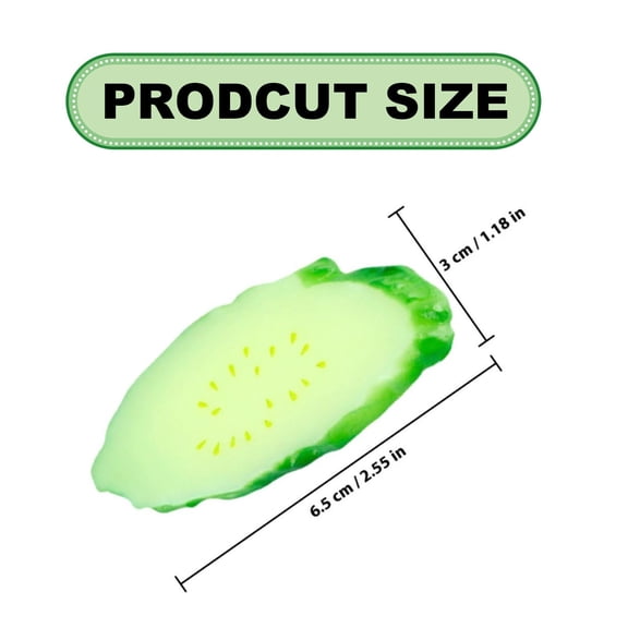 Lifelike Artificial Cucumber Slices 6pcs Simulation Vegetable Food Model Realistic Fake Cucumbers for Kitchen Restaurant Home Décor, Imitation Cucumber Slices,Green*6,2.6x1.2"