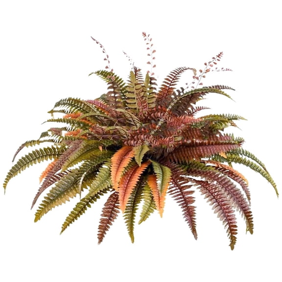 Lifelike Artificial Fern Bush, 28-Branch Uv-Resistant Greenery for Outdoor Planters & Indoor Pots, Faux Plant for Farmhouse, Patio, Wedding Aisle, No Water Needed, 1 Artificial , 1 Artificial Leaf