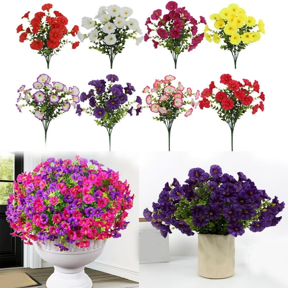 Lifelike Artificial Flowers for Outdoor & Indoor Decor – UV Resistant Silk Fake Plants for Home Garden Fence & Vase Display – Vibrant Rose Red Faux Floral Arrangement