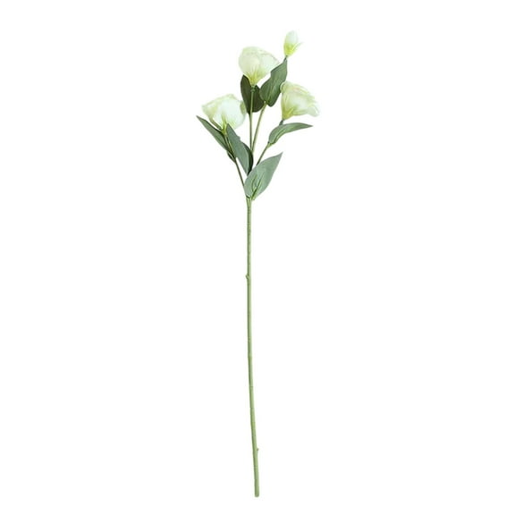 Lifelike Artificial Lisianthus Flowers Arrangement, Realistic Home Decor for Living Room, Wedding Centerpiece in White Pink Green