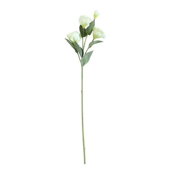 Lifelike Artificial Lisianthus Flowers Arrangement, Realistic Home Decor for Living Room, Wedding Centerpiece in White Pink Green