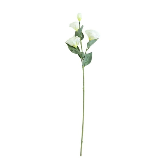 Lifelike Artificial Lisianthus Flowers Arrangement, Realistic Home Decor for Living Room, Wedding Centerpiece in White Pink Green
