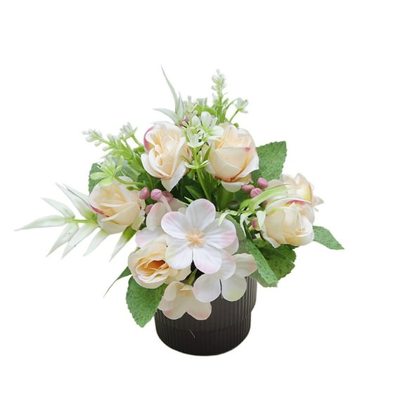 Lifelike Artificial Plant Decoration - Small Potted Faux Flowers for Home and Office - Stylish Floral Arrangements for Versatile Decor