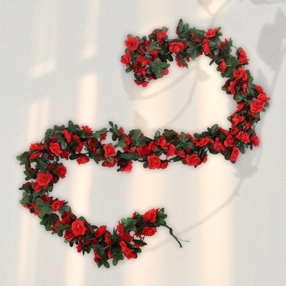 Lifelike Artificial Rose Vine - Plastic Wrapped Fake Flowers for AC Duct Cover & Ceiling Decor - Realistic Layered Petals, No Maintenance, Easy Installation (1 Pack)