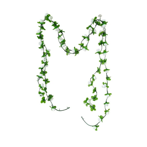 Lifelike Artificial Rose Vines Garland for Home Party Wedding Decoration - 91 Inches Long, 2 Pack of Realistic Silk Flowers and Green Leaves