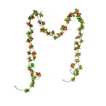 Lifelike Artificial Rose Vines Garland for Home Party Wedding Decoration - 91 Inches Long, 2 Pack of Realistic Silk Flowers and Green Leaves