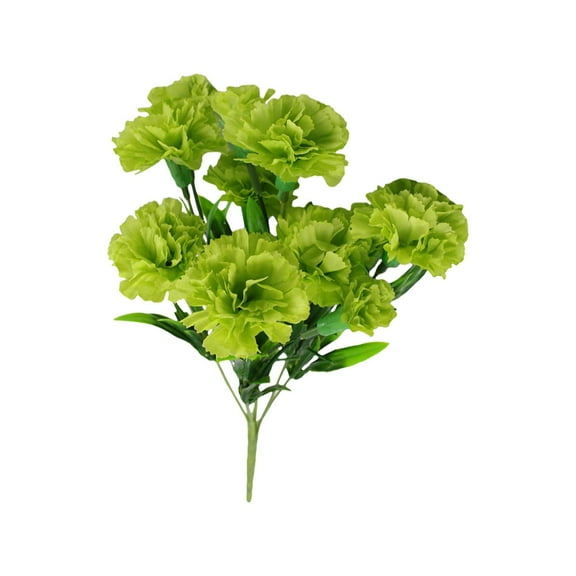 Lifelike Artificial Silk Carnation Bouquet, 11-Head Floral Arrangement for Wedding Home Outdoor Decor, Mother's Day Teacher Gift, Fade-Proof All-Season Beauty (1Pcs) Green