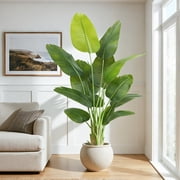 Keeplush 6FT Bird of Paradise Artificial Plant - Tall Fake Silk Tree with 13 Stems, Realistic Large Faux Indoor Floor Plant for Home Office Decor, Big Decorative House Plant 180cm