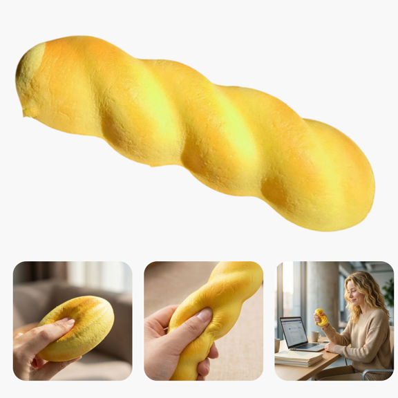 Lifelike Bread Stress Relief Toy, Slow Rising Soft Dough Fidget, Anti-Anxiety Squeeze for Office Desk Decor, Random Color