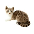 thumbnail image 1 of Lifelike Cat Plush Toy Figures Soft Doll Birthday Gift Stuffed Animal 40cm Cat Gray, 1 of 8