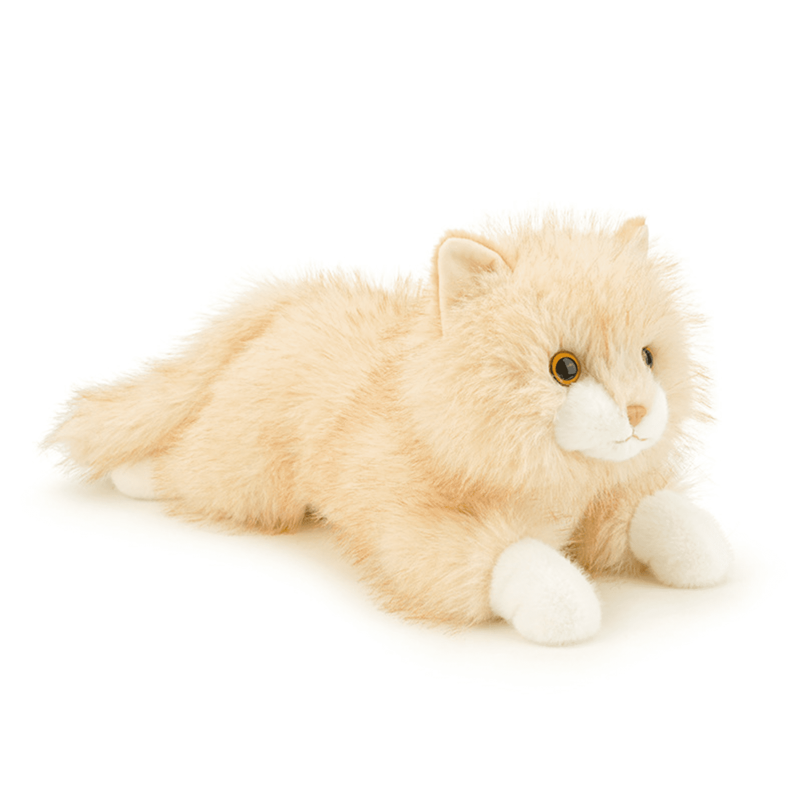 Lifelike Cat Plush Toy, Soft Stuffed Cat with Weighted Paws & Tail, Realistic Plush Animal Pillow Doll for Home Decoration and Comfort Gift