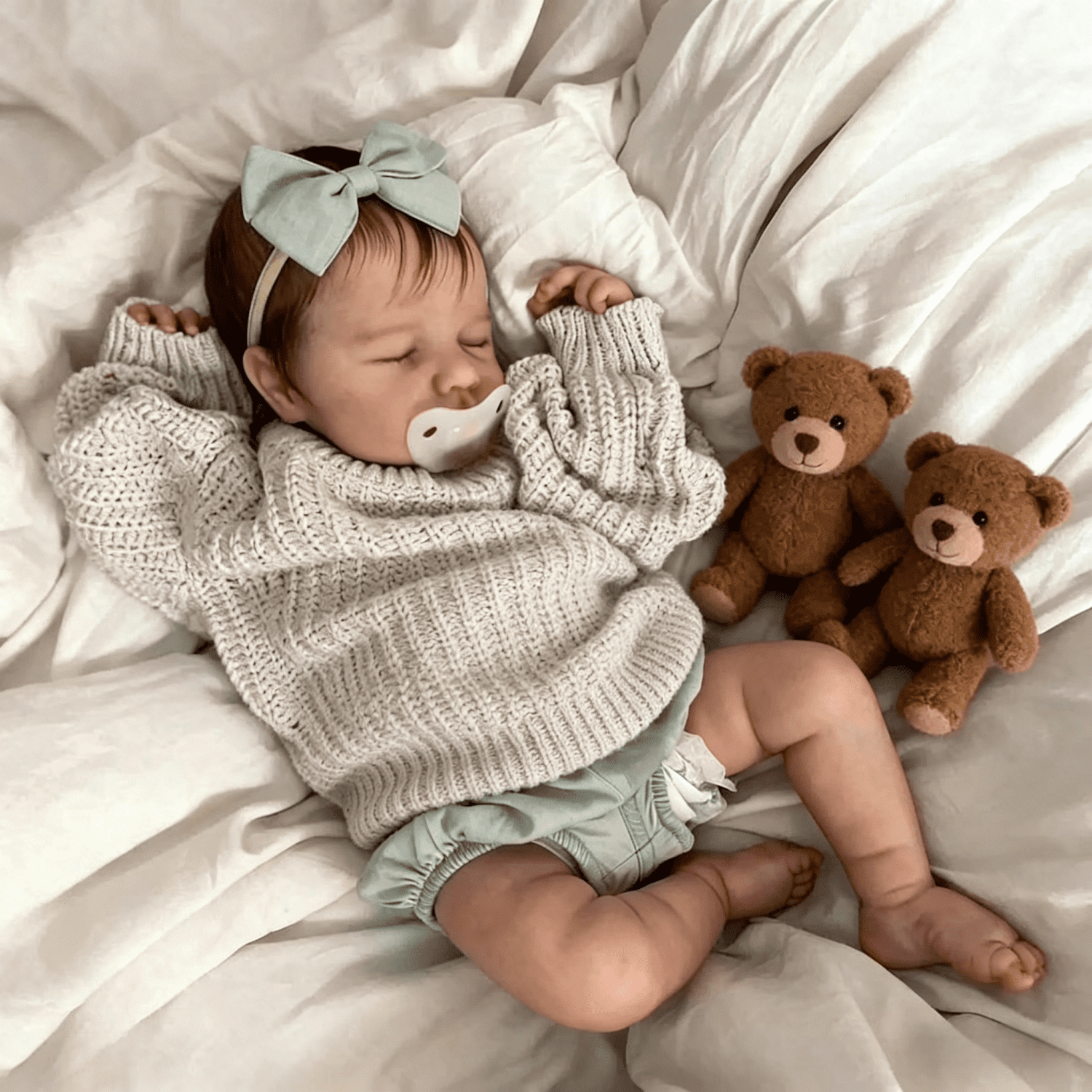 Lifelike Cute Reborn Baby Dolls Full Body Silicone 20 inch Sleeping Reborn Newborn Baby Realistic Girl Real Life Doll Toys for gift