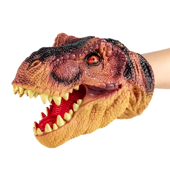 Lifelike Dinosaur Hand Puppet Soft Rubber Tyrannosaurus Rex Role Play Toy For Kids And Adults