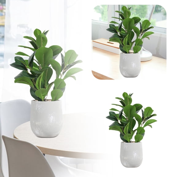 Lifelike Douban Artificial Plant in Cement Pot  Fresh Greenery Tabletop & Shelf Decor
