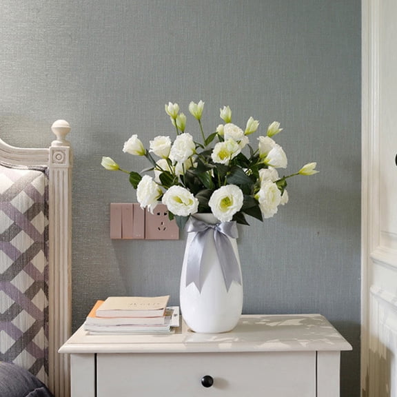 Lifelike Eustoma Artificial Flower Arrangement - Realistic Floral Display for Living Room Decor and Special Event Styling