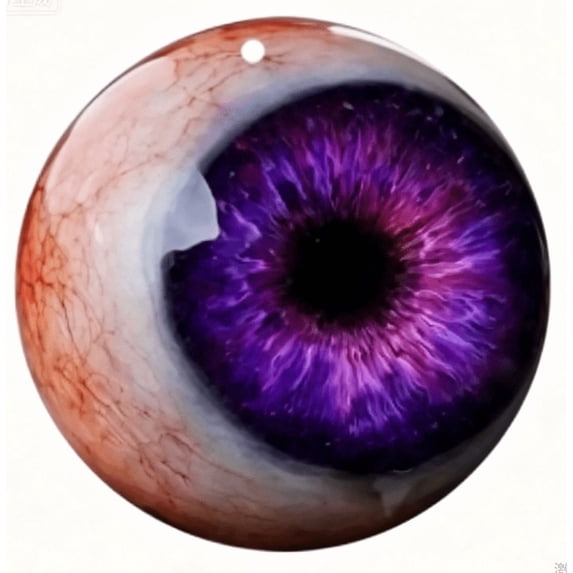 Lifelike Eyeball Decor Piece, Realistic Artistic Eye Sculpture for Desktop, Unique Creative Ornament, Handcrafted Artistic Decor(Purple, 3.54in)