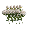 thumbnail image 1 of Lifelike Faux Silk Roses Flowers with Stem Artificial Rose Bouquet Vintage Fake Roses Dried Flower for Valentines Day Office Table Decor Home Garden Wedding Party Decoration Gifts 2025 5Pcs(White), 1 of 9