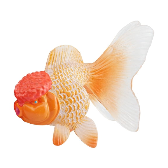 Lifelike Fish Figurine with Stand Orange Compact Desktop Ornament Aquatic Focal Point Easy to Clean 8cm
