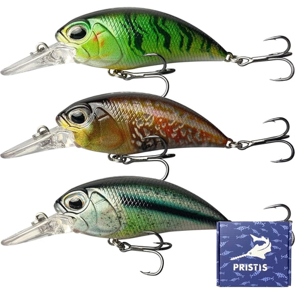 Lifelike Fishing Plugs for Bass Muskie Walleye, Slow Sinking Swimbaits for Saltwater Freshwater, Shallow Deep Diving Crank Hard Baits Lure Set with Reinforced Treble Hooks for Pike Crappie