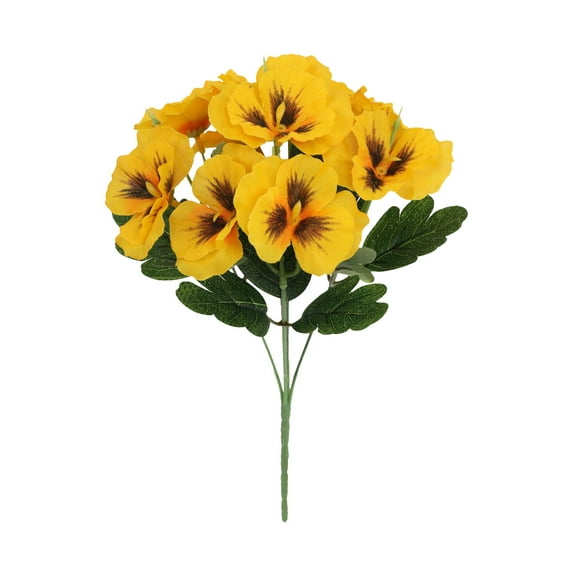 Lifelike Five-Forked Pansy Silk Flower Arrangement - Weather-Resistant, Low-Maintenance for Home & Outdoor Decor