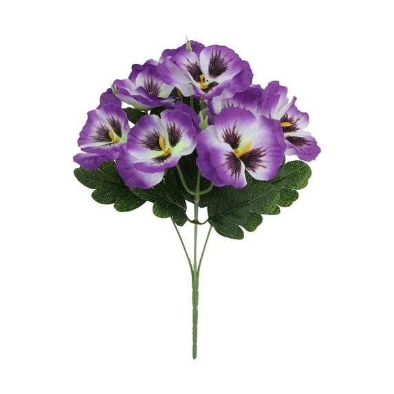 Lifelike Five Forked Pansy Silk Flower Arrangement Stunning Green for Home and Outdoor Garden