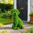 thumbnail image 1 of Lifelike Flocked Dog Resin Sculpture - Garden Entrance Decor, Cute Animal Statue for Yard & Patio, Durable Resin Craft for Outdoor Home Decoration, Green, 8.66*6.3*13.39in, 1 of 8