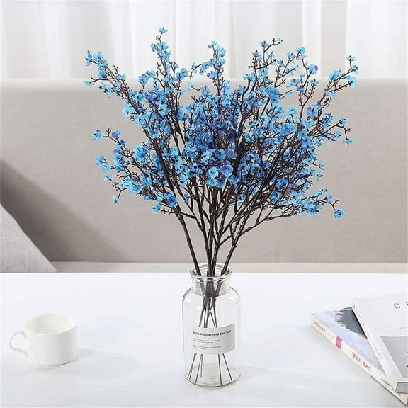 Lifelike Flowers For Decoration,Fall Decor,6Pc Artificial Flowers All Over The Sky Silk Flower Dried Bouquets Wedding Restaurant Decoration Party Decoration,Fake Flowers,Home Decor(Blue)