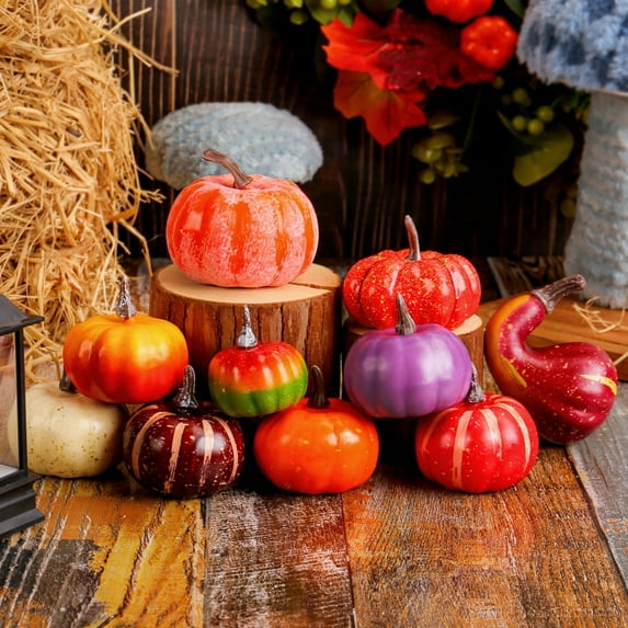 Lifelike Foam Pumpkin Realistic Halloween Thanksgiving Fall Centerpiece Vegetable for Home Restaurant Window Display
