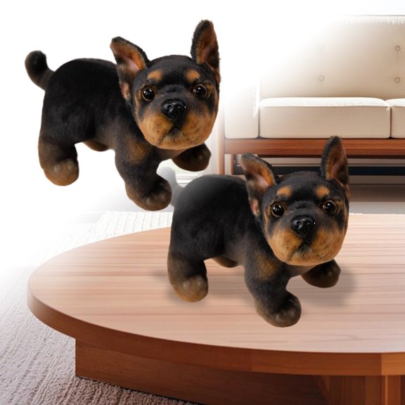 Lifelike Frenchie Dog Stuffed Animal Super Realistic Plush French Bulldog Doll Puppy Plushies Toy Funny Gifts for Present or Stuff Collection 8.66 Inches(Black,D)