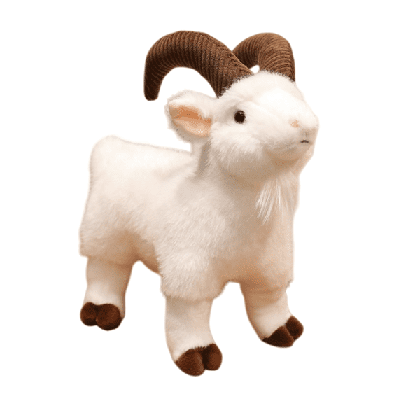 Lifelike Goat Stuffed Animal Plushie Cute Goat Plush Figure Toys for Girls, Adorable Doll Home Decor